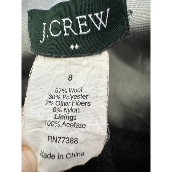 J.Crew Black Wool Blend Button Front A-Line Coat Women's Size 8 - Picture 10 of 12